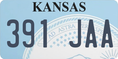 KS license plate 391JAA