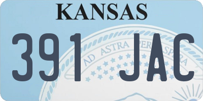 KS license plate 391JAC