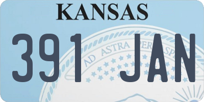 KS license plate 391JAN