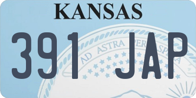 KS license plate 391JAP
