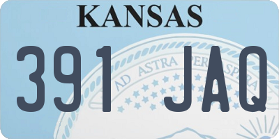 KS license plate 391JAQ
