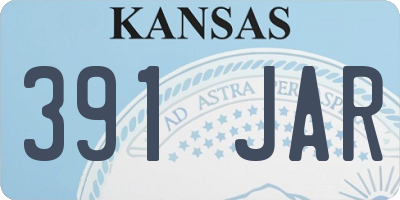 KS license plate 391JAR