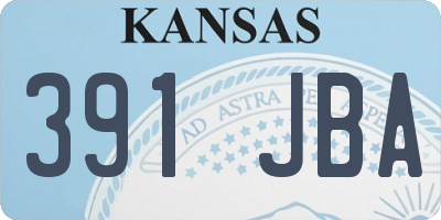 KS license plate 391JBA
