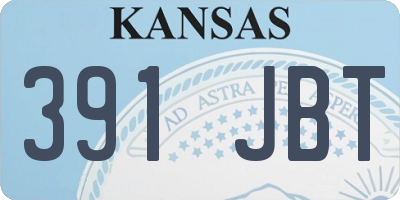 KS license plate 391JBT