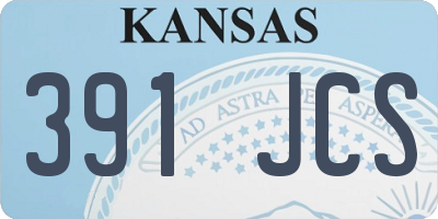 KS license plate 391JCS