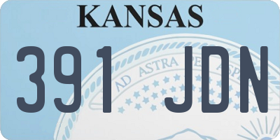 KS license plate 391JDN
