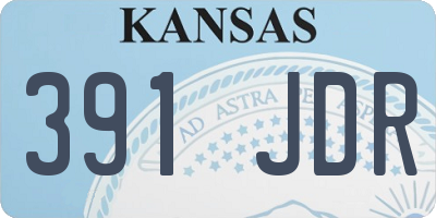 KS license plate 391JDR