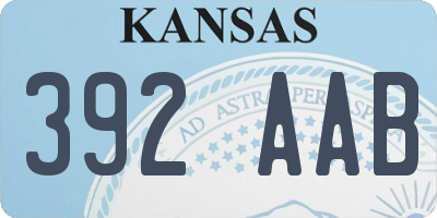 KS license plate 392AAB