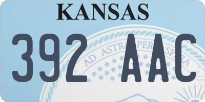 KS license plate 392AAC