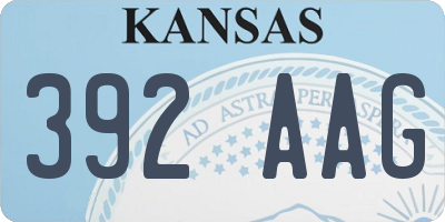 KS license plate 392AAG