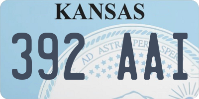 KS license plate 392AAI