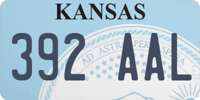 KS license plate 392AAL