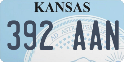 KS license plate 392AAN