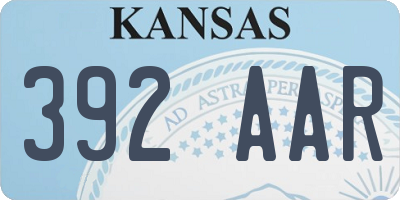 KS license plate 392AAR