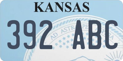 KS license plate 392ABC
