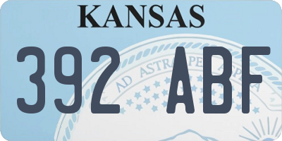 KS license plate 392ABF
