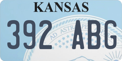 KS license plate 392ABG