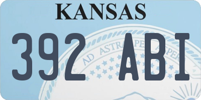 KS license plate 392ABI