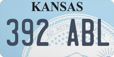 KS license plate 392ABL