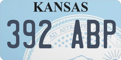 KS license plate 392ABP