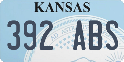 KS license plate 392ABS