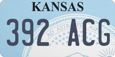 KS license plate 392ACG