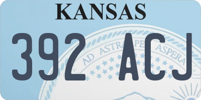 KS license plate 392ACJ