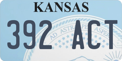 KS license plate 392ACT