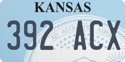 KS license plate 392ACX