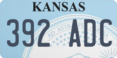 KS license plate 392ADC