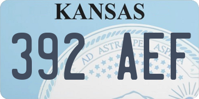 KS license plate 392AEF