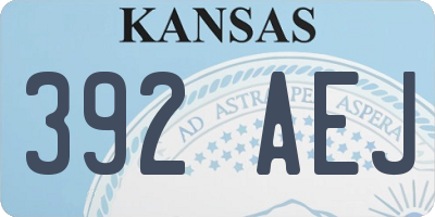 KS license plate 392AEJ