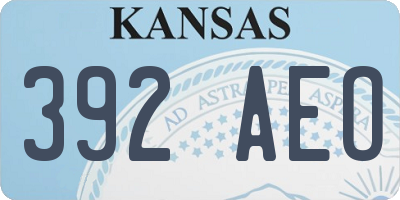 KS license plate 392AEO