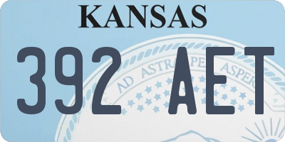 KS license plate 392AET