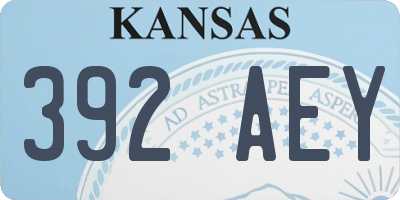 KS license plate 392AEY