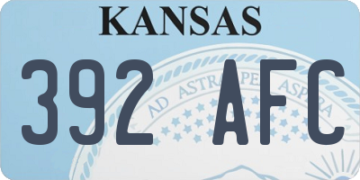 KS license plate 392AFC
