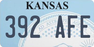 KS license plate 392AFE