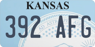 KS license plate 392AFG