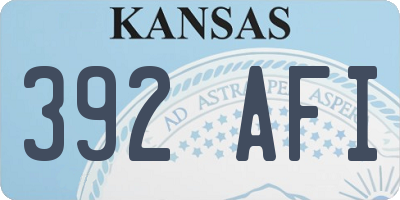 KS license plate 392AFI