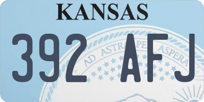 KS license plate 392AFJ