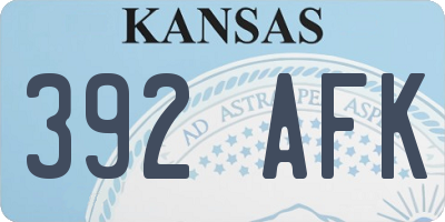 KS license plate 392AFK