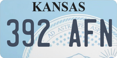 KS license plate 392AFN
