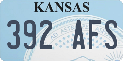 KS license plate 392AFS