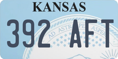 KS license plate 392AFT