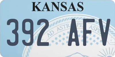 KS license plate 392AFV