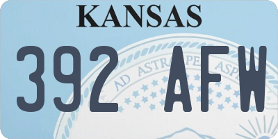 KS license plate 392AFW