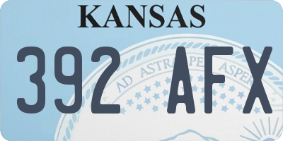 KS license plate 392AFX