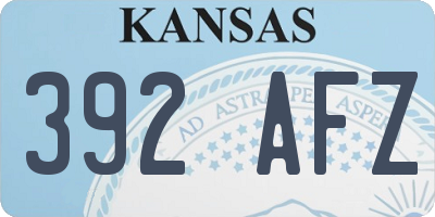 KS license plate 392AFZ