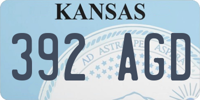KS license plate 392AGD