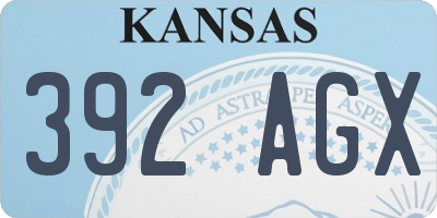 KS license plate 392AGX